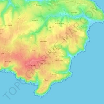 Topografische Karte Petit Houx, Höhe, Relief