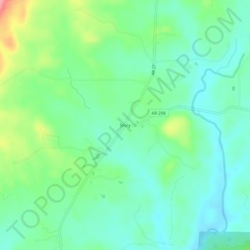 Topografische Karte Story, Höhe, Relief