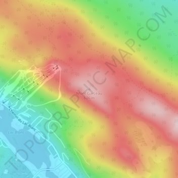 Topografische Karte Mont Garceau, Höhe, Relief