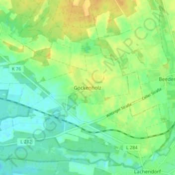 Topografische Karte Gockenholz, Höhe, Relief