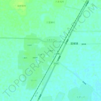 Topografische Karte 八街村, Höhe, Relief