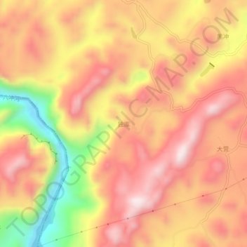 Topografische Karte 独库, Höhe, Relief