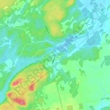 Topografische Karte Morton, Höhe, Relief