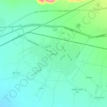 Topografische Karte لجران, Höhe, Relief