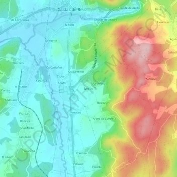Topografische Karte Marán, Höhe, Relief