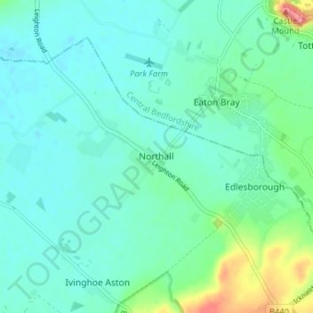 Topografische Karte Northall, Höhe, Relief