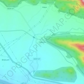 Topografische Karte Chakulia, Höhe, Relief