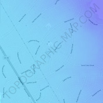 Topografische Karte Salton City, Höhe, Relief