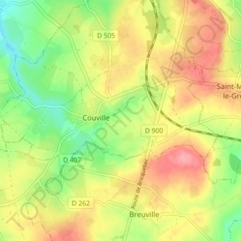 Topografische Karte La Perrelle, Höhe, Relief