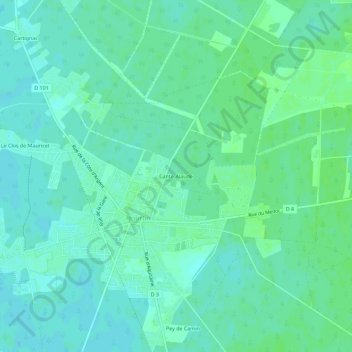 Topografische Karte Cante-Alaude, Höhe, Relief