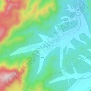 Topografische Karte 查济, Höhe, Relief