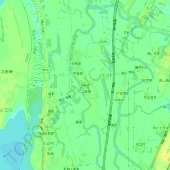 Topografische Karte 中晏家, Höhe, Relief