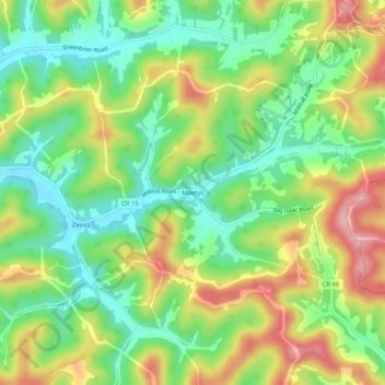 Topografische Karte Miletus, Höhe, Relief