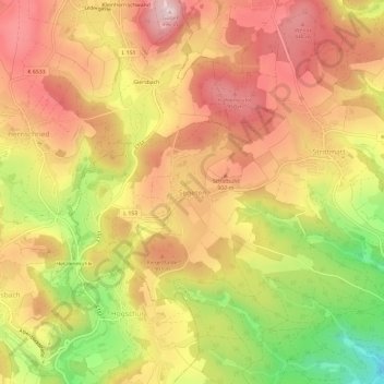 Topografische Karte Segeten, Höhe, Relief