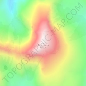 Topografische Karte Отгонтэнгэр, Höhe, Relief