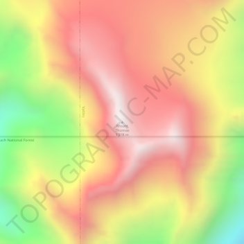 Topografische Karte Mount Thomas, Höhe, Relief