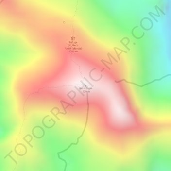 Topografische Karte Mont Panié, Höhe, Relief