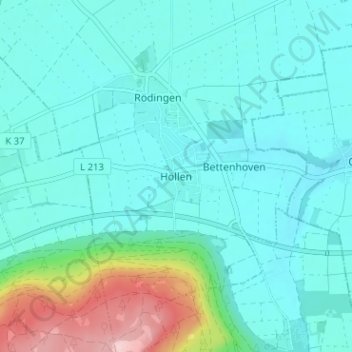 Topografische Karte Höllen, Höhe, Relief