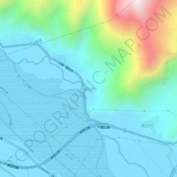 Topografische Karte 嘎拉村, Höhe, Relief