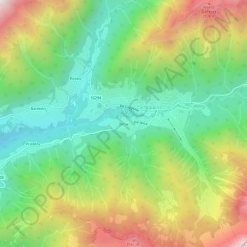 Topografische Karte Serta, Höhe, Relief