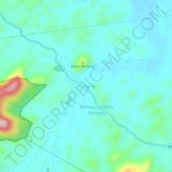 Topografische Karte Pertang, Höhe, Relief