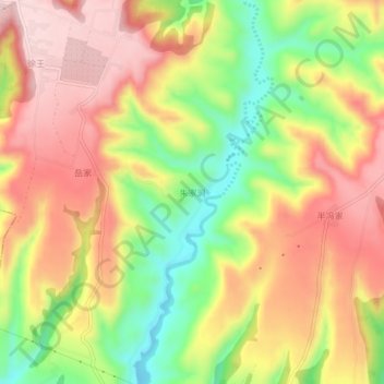 Topografische Karte 朱家涧, Höhe, Relief