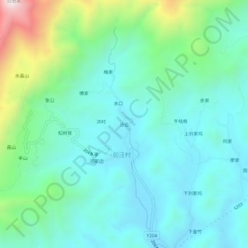 Topografische Karte 沙丘, Höhe, Relief