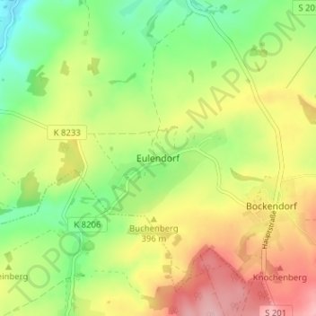 Topografische Karte Eulendorf, Höhe, Relief
