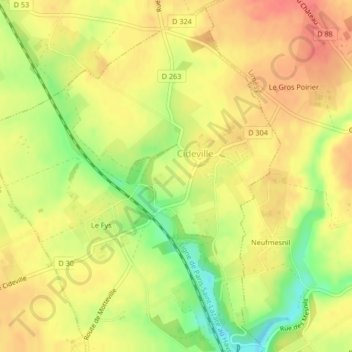 Topografische Karte Le Mont Pincon, Höhe, Relief