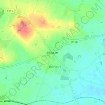 Topografische Karte Killucan, Höhe, Relief