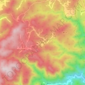 Topografische Karte 贺地, Höhe, Relief