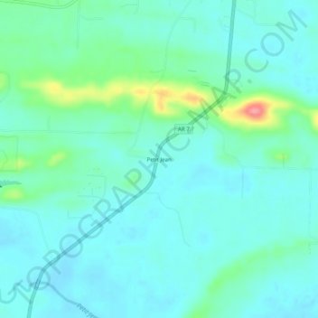 Topografische Karte Petit Jean, Höhe, Relief