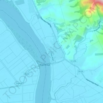 Topografische Karte Kopu, Höhe, Relief