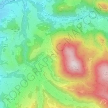 Topografische Karte Fahrenberg, Höhe, Relief