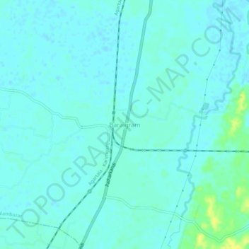 Topografische Karte Baraigram, Höhe, Relief
