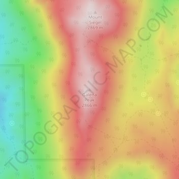 Topografische Karte Galena Peak, Höhe, Relief