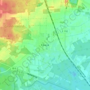Topografische Karte Eilvese, Höhe, Relief