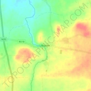 Topografische Karte Bruree, Höhe, Relief