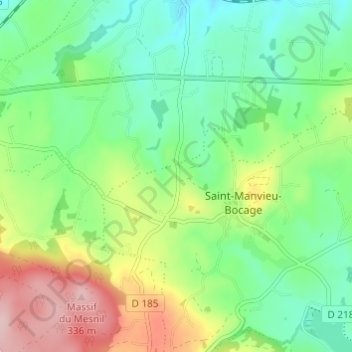 Topografische Karte La Renaudière, Höhe, Relief