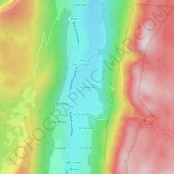 Topografische Karte Le Château, Höhe, Relief