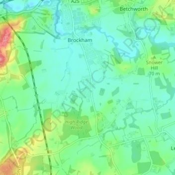 Topografische Karte Strood Green, Höhe, Relief