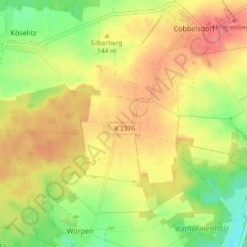 Topografische Karte Wahlsdorf, Höhe, Relief