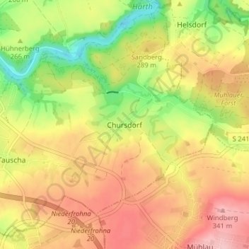 Topografische Karte Chursdorf, Höhe, Relief