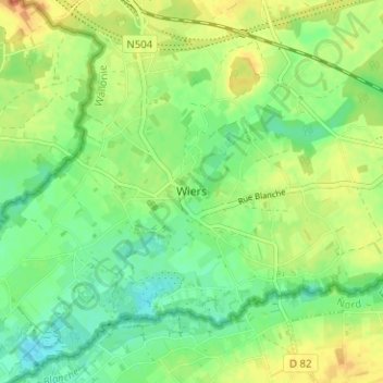 Topografische Karte Wiers, Höhe, Relief
