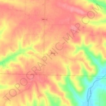 Topografische Karte Zenar, Höhe, Relief