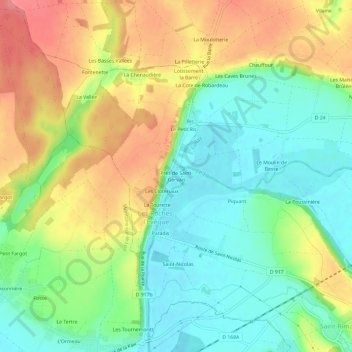 Topografische Karte Prés de Saint-Gervais, Höhe, Relief
