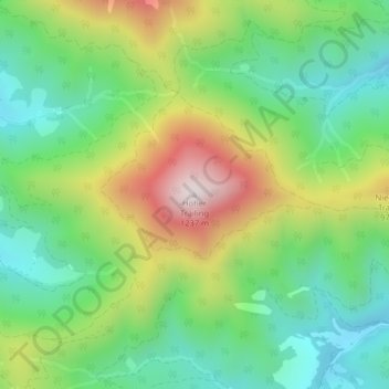 Topografische Karte Hoher Trailing, Höhe, Relief