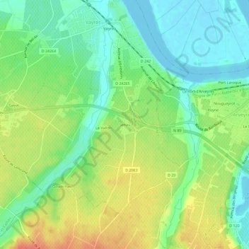 Topografische Karte Senau, Höhe, Relief