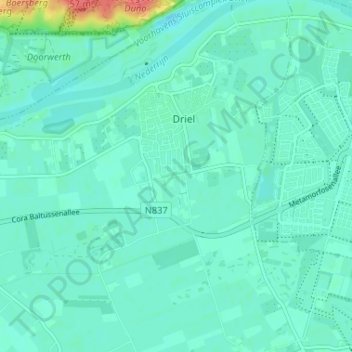 Topografische Karte Keulse Kamp, Höhe, Relief