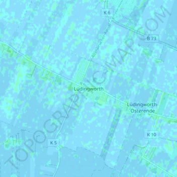 Topografische Karte Lüdingworth, Höhe, Relief